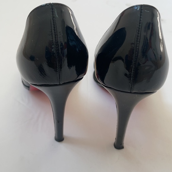 Christian Louboutin Black patent leather New Helmut 100mm pumps 37.5 - Picture 5 of 8